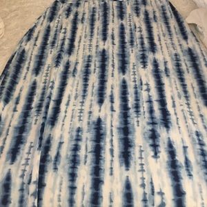 Faded Glory Long Vertical Striped Skirt Blue White